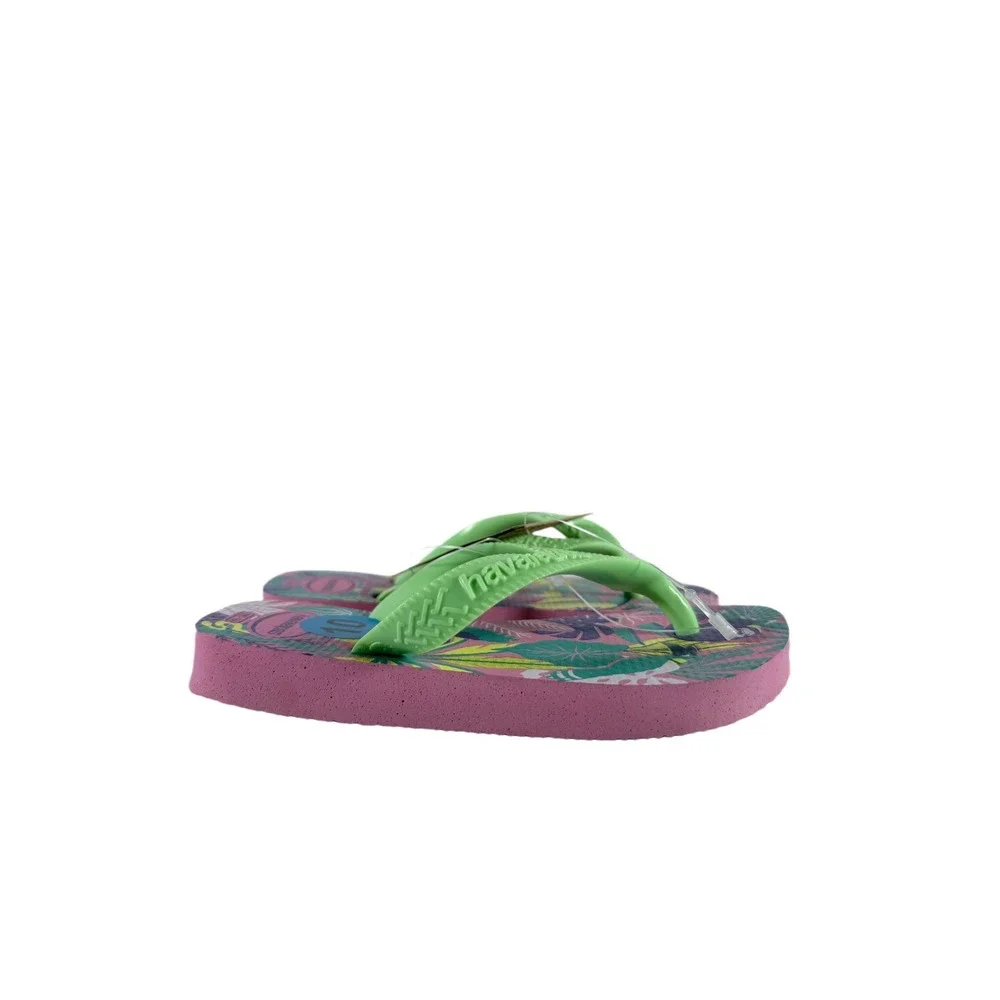 Havaianas Pink Lemonade‎ Flip Flops Sandals Toddler 10C Sloth Leopard Jungle
